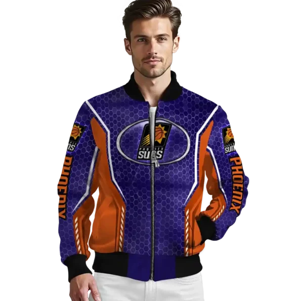 customized phoenix suns power plate purple bomber jacket high quality
