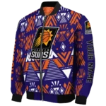 customized phoenix suns pyramid shapes purple bomber jacket best selling