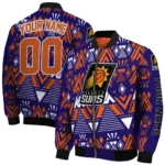 customized phoenix suns pyramid shapes purple bomber jacket best selling