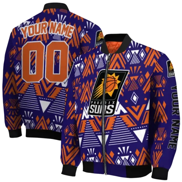 customized phoenix suns pyramid shapes purple bomber jacket fashion forward