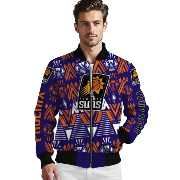 customized phoenix suns pyramid shapes purple bomber jacket high quality
