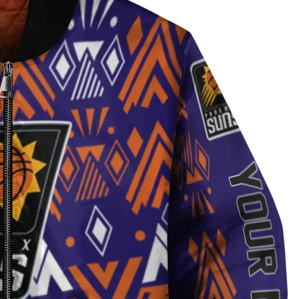 customized phoenix suns pyramid shapes purple bomber jacket premium grade