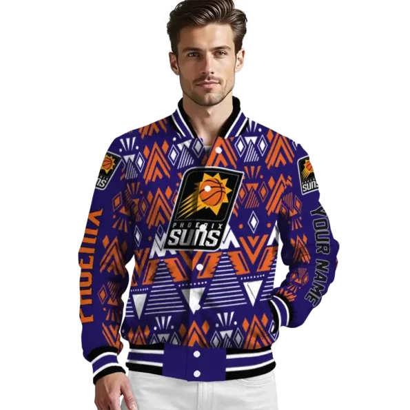 customized phoenix suns pyramid shapes purple varsity jacket high quality.webp