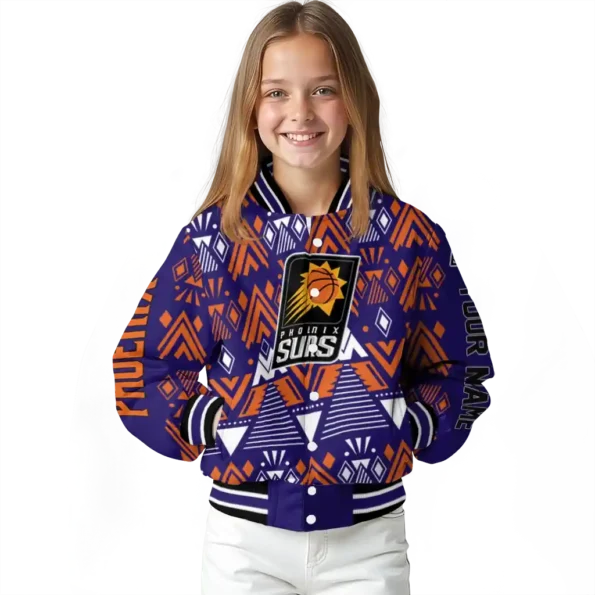 customized phoenix suns pyramid shapes purple varsity jacket top rated.webp