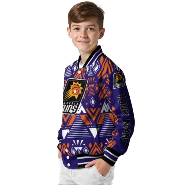 customized phoenix suns pyramid shapes purple varsity jacket trendy.webp