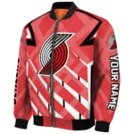 customized portland trail blazers chevron angles red bomber jacket best selling