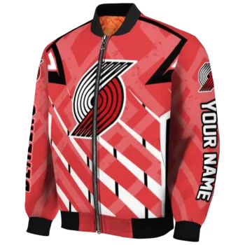 customized portland trail blazers chevron angles red bomber jacket best selling