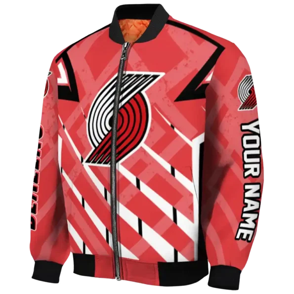 customized portland trail blazers chevron angles red bomber jacket best selling