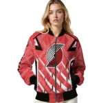 customized portland trail blazers chevron angles red bomber jacket best selling