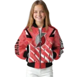 customized portland trail blazers chevron angles red bomber jacket best selling