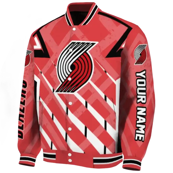 customized portland trail blazers chevron angles red varsity jacket best selling.webp