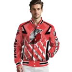customized portland trail blazers chevron angles red varsity jacket best selling.webp