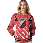 customized portland trail blazers chevron angles red varsity jacket best selling.webp