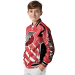 customized portland trail blazers chevron angles red varsity jacket best selling.webp