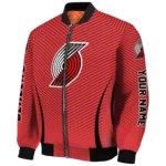 customized portland trail blazers chevron arrow red bomber jacket best selling
