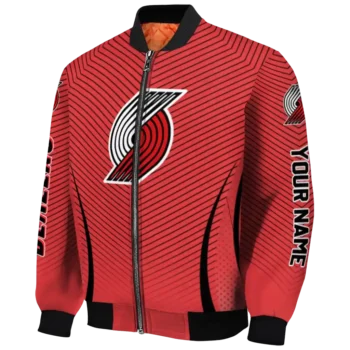 customized portland trail blazers chevron arrow red bomber jacket best selling