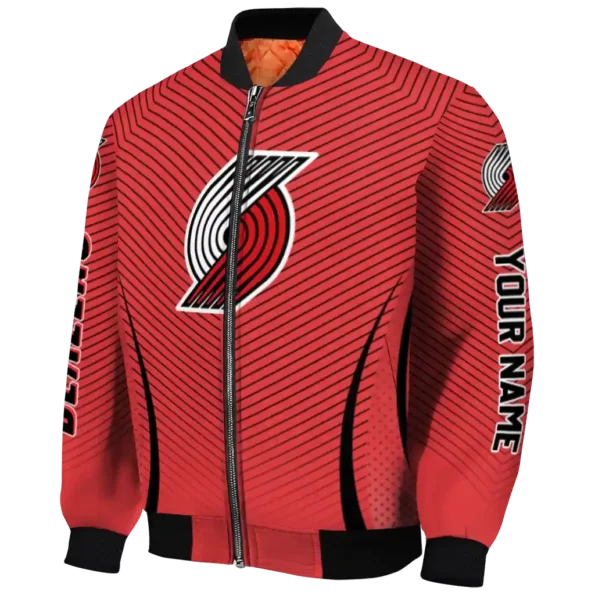 customized portland trail blazers chevron arrow red bomber jacket best selling