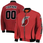 customized portland trail blazers chevron arrow red bomber jacket best selling