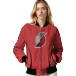customized portland trail blazers chevron arrow red bomber jacket best selling