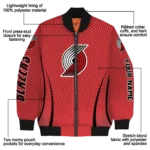 customized portland trail blazers chevron arrow red bomber jacket best selling