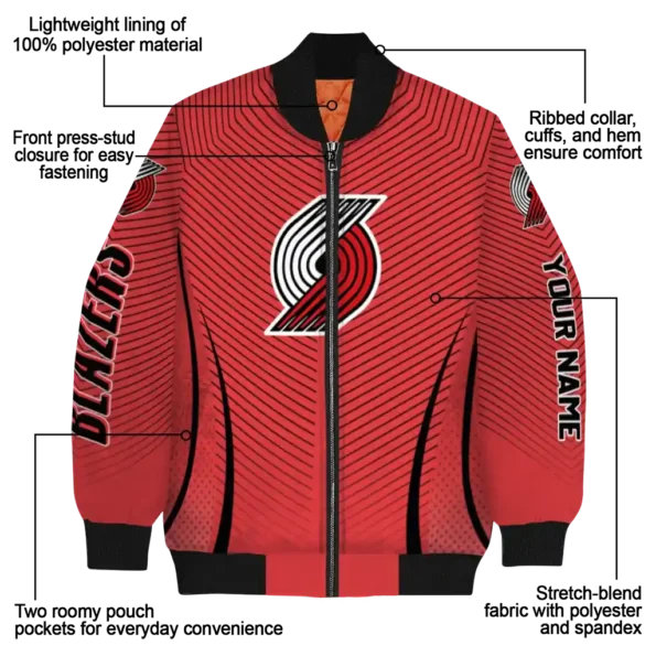 customized portland trail blazers chevron arrow red bomber jacket new arrival