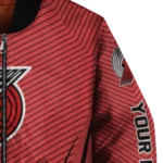 customized portland trail blazers chevron arrow red bomber jacket best selling