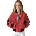 customized portland trail blazers chevron arrow red bomber jacket best selling