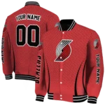 customized portland trail blazers chevron arrow red varsity jacket best selling.webp