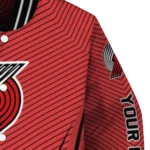 customized portland trail blazers chevron arrow red varsity jacket best selling.webp