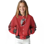 customized portland trail blazers chevron arrow red varsity jacket best selling.webp