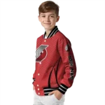 customized portland trail blazers chevron arrow red varsity jacket best selling.webp