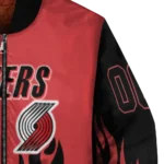 customized portland trail blazers flame border red black bomber jacket best selling