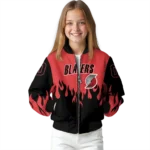 customized portland trail blazers flame border red black bomber jacket best selling