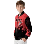 customized portland trail blazers flame border red black bomber jacket best selling