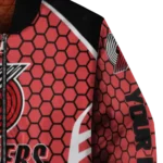 customized portland trail blazers hexagon grid red bomber jacket best selling