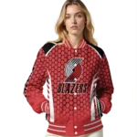 customized portland trail blazers hexagon grid red varsity jacket best selling.webp