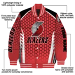 customized portland trail blazers hexagon grid red varsity jacket best selling.webp
