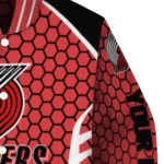 customized portland trail blazers hexagon grid red varsity jacket best selling.webp