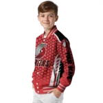 customized portland trail blazers hexagon grid red varsity jacket best selling.webp