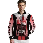 customized portland trail blazers mesh effect red black bomber jacket best selling