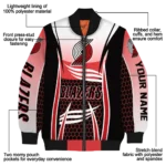 customized portland trail blazers mesh effect red black bomber jacket best selling