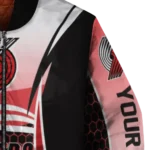 customized portland trail blazers mesh effect red black bomber jacket best selling