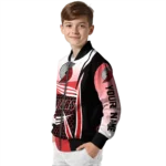 customized portland trail blazers mesh effect red black bomber jacket best selling