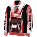customized portland trail blazers mesh effect red black varsity jacket best selling.webp