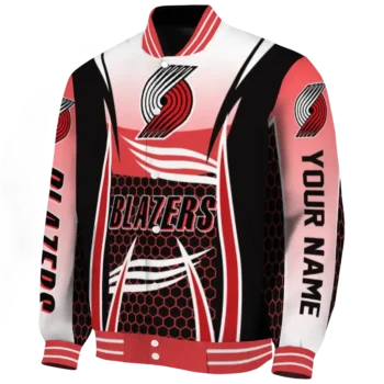 customized portland trail blazers mesh effect red black varsity jacket best selling.webp
