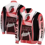 customized portland trail blazers mesh effect red black varsity jacket best selling.webp