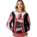 customized portland trail blazers mesh effect red black varsity jacket best selling.webp