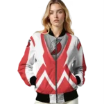 customized portland trail blazers v stripes red white bomber jacket best selling