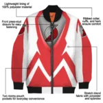 customized portland trail blazers v stripes red white bomber jacket best selling