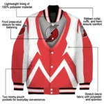 customized portland trail blazers v stripes red white varsity jacket best selling.webp
